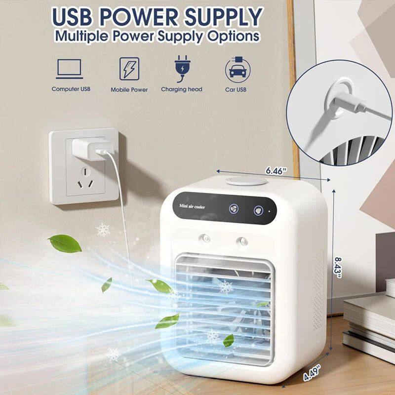  Limited Time Half Price - Mini Portable Air Conditioner with Cooling and Humidifying Functions